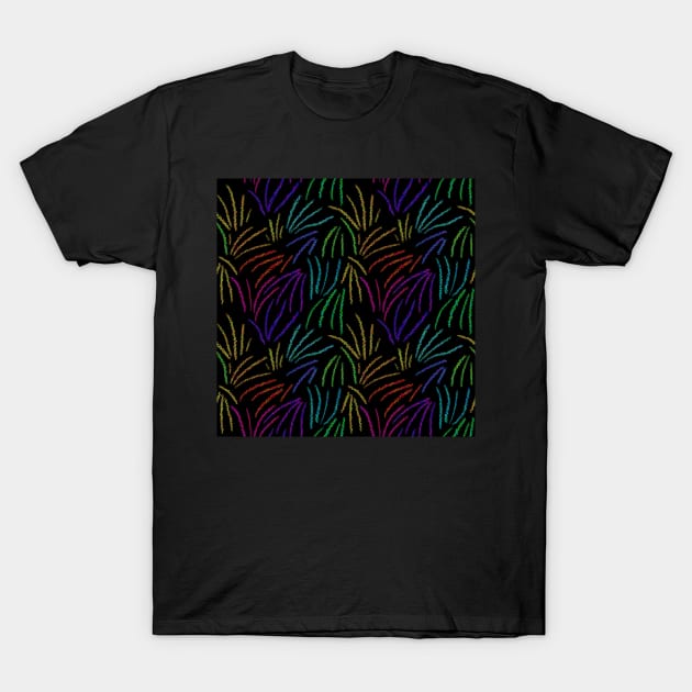 Rainbow Sketchy Lines T-Shirt by JamieWetzel